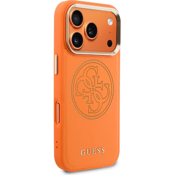 Guess PU Perforovaný 4G Logo MagSafe kryt iPhone 17 Pro oranžový - Puzdra - Obrázok 4f955917c6c94e29a0c7c6d643a2b482