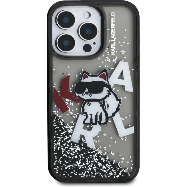 Karl Lagerfeld Liquid Glitter Scattered Chúpette kryt iPhone 16 Pre Max čierny - Puzdra - Obrázok 4fad1ecdd4c84b0fa5dd98290baac262