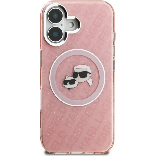 Karl Lagerfeld IML K&CH Heads Repeated Logo MagSafe kryt iPhone 16 ružový - Puzdra - Obrázok 4fbcd188de994c248a8f3cfd006d6f33