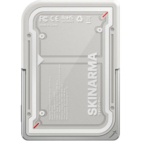 SKINARMA Nexus Mecha MagSafe powerbanka so stojanom, USB-C, PD (5000 mah) svetlo šedá - Powerbanky - Obrázok 4fcd57b5a80543199d6745cea406c60e