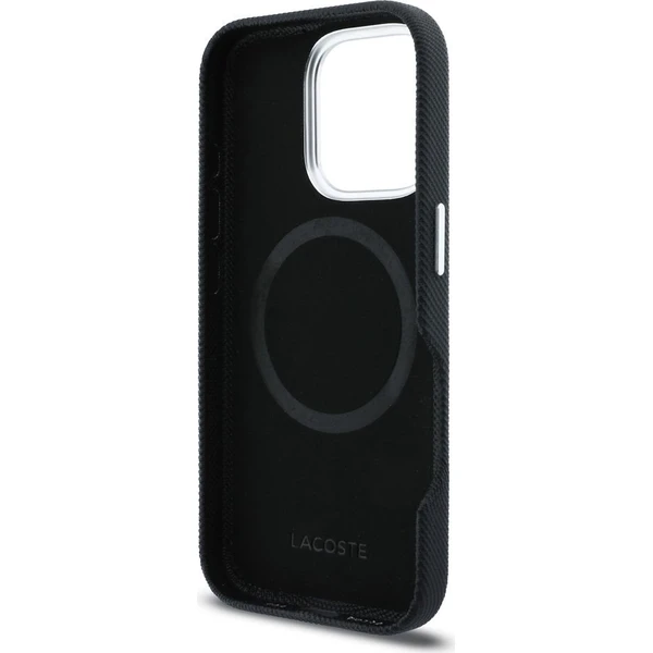Lacoste PVC Iconic Petit Pique Metal Logo MagSafe kryt iPhone 16 Pro čierny - Puzdra - Obrázok 501bbd83abbf4c8093d4b7be9f84dc86