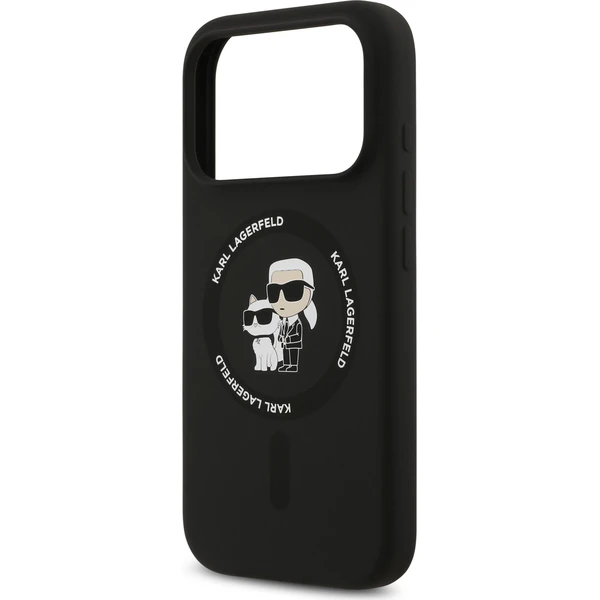 Karl Lagerfeld Liquid Silicone Karl and Choupette MagSafe kryt iPhone 18 Pro černý - Puzdra - Obrázok 505acc04427d4259adef8ca24b399f3c