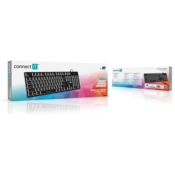 CONNECT IT Chocolate WhiteStar kancelárska podsvietená klávesnica (CZ + SK verzia) čierna - Klávesnice - Obrázok 50N0000P01