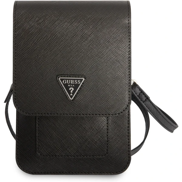 Guess PU Saffiano Triangle Logo Phone Bag čierne - Puzdra - Obrázok 50RC100501