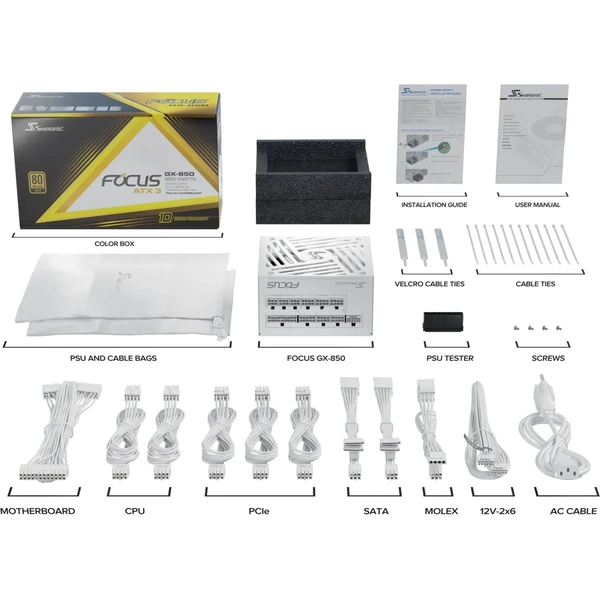 Seasonic Focus GX V4 850W biely - Zdroje - Obrázok 50VF000K01