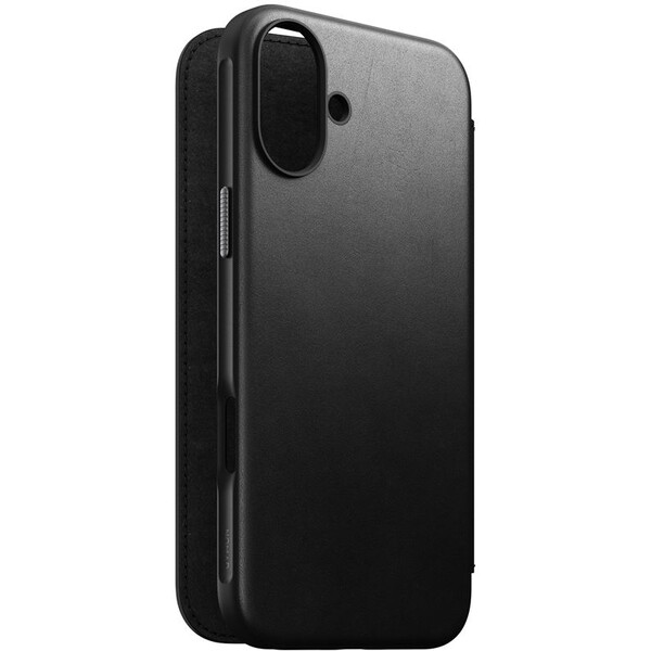 Nomad Modern Leather Folio MagSafe púzdro iPhone 16 Plus čierne