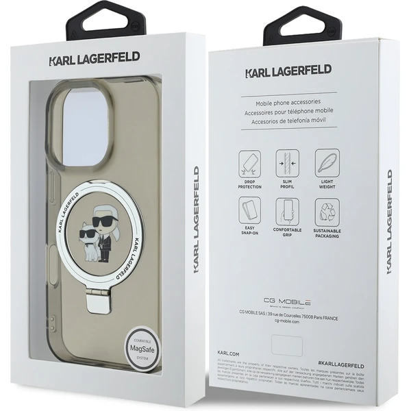Karl Lagerfeld Ringstand Karl and Choupette MagSafe kryt pre iPhone 16 Pro Max čierny - Puzdra - Obrázok 50aa74e538734a968d9453af2ed1b342