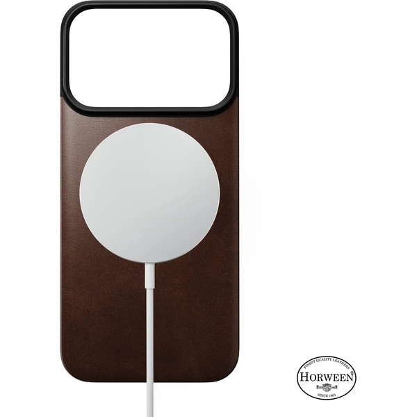 Nomad Magnetic Leather Back (Horween) MagSafe kožený kryt iPhone 18 Pro Rustic Brown - Puzdra - Obrázok 5110eecb6fed47f7b15058aecdff2cd5