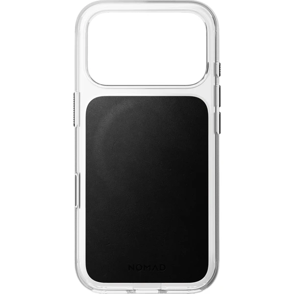Nomad Clear Leather (Horween) MagSafe kryt iPhone 17 Pro/18 Pro Black - Puzdra - Obrázok 5124f2ea78164c7693cd396b8e10e108