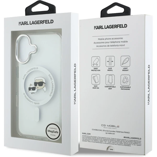 Karl Lagerfeld IML K&CH Heads Metal Frame MagSafe kryt iPhone 17 číry - Puzdra - Obrázok 512dde4e86424b61800046e7beedb36e