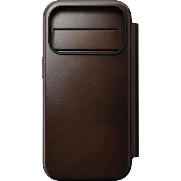 Nomad Modern Leather Folio (Horween) MagSafe kožené puzdro iPhone 17 Pro/18 Pro Rustic Brown - Puzdra - Obrázok 51566a982c5445cca8fc54ecd5633952