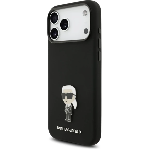 Karl Lagerfeld Liquid Silicone Metal Ikonik kryt iPhone 17 Pro Max čierny - Puzdra - Obrázok 5159482f702241178b0e80e24c17d1f6