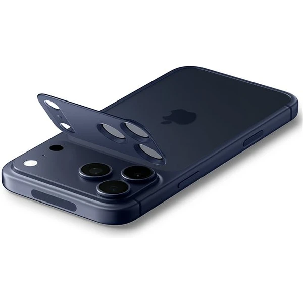 Spigen Glass TR EZ Fit Optik Pro XL sklo na fotoaparát iPhone 17 Pro Max tmavo modré - Ochranné fólie a sklo - Hlavný obrázok