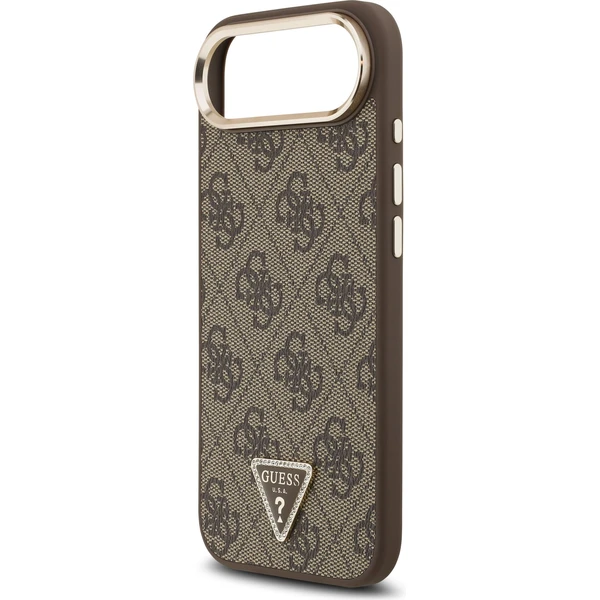 Guess PU Leather 4G Triangle Logo Gold Frame MagSafe kryt iPhone Air hnedý - Puzdra - Obrázok 517c945cb82c4992a3101f324ece6a95
