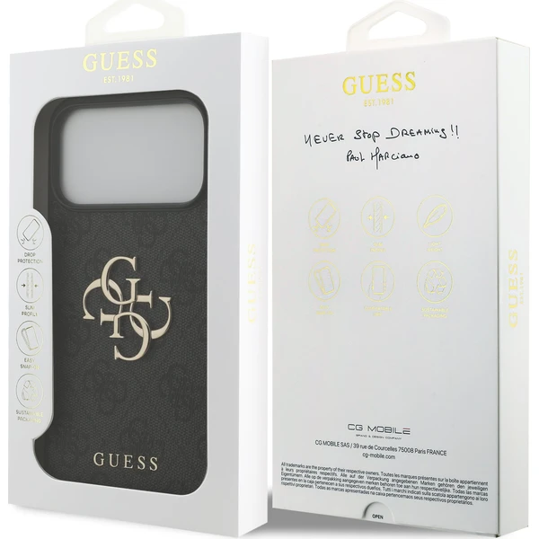 Guess PU 4G Metal Logo Zadný kryt pre iPhone 18 Pro Max Grey - Puzdra - Obrázok 51951b180c8f4cbeb8d6763a8bb8c48e