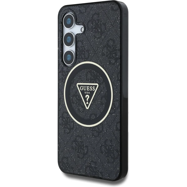 Guess IML 4G Glitter a Triangle Logo MagSafe kryt Samsung Galaxy S25+ čierny - Puzdra - Obrázok 519c96ae03fb4477935dfd914747c2f4