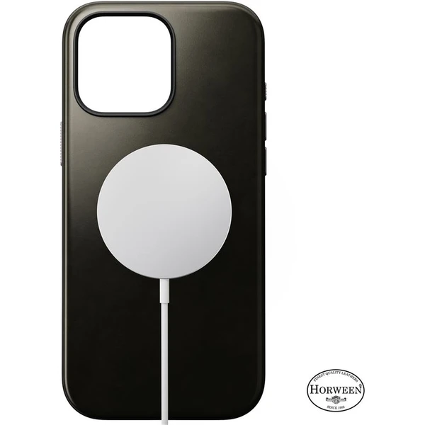 Nomad Modern Leather Case MagSafe kryt iPhone 16 Pro Max zelený chrómovaný - Puzdra - Obrázok 519f4e113fb94c55ba8302dc013eba99