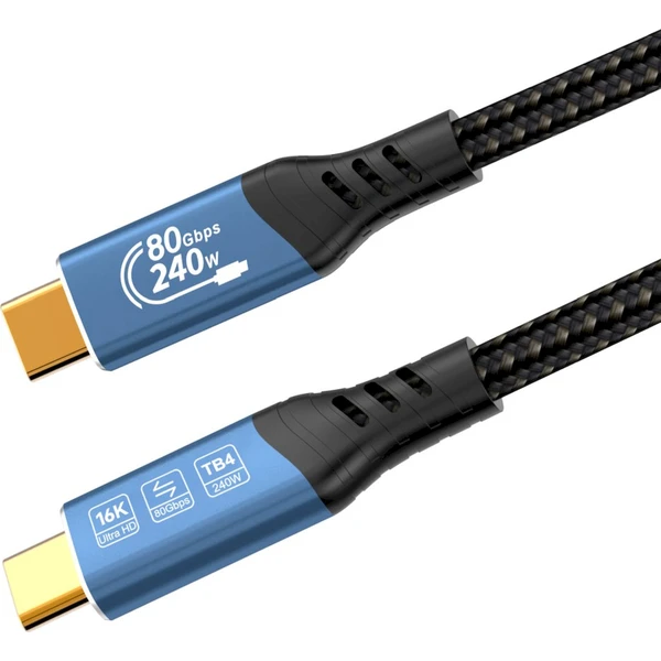 PremiumCord USB4 2.0 80Gbps 16K@60Hz 240W Thunderbolt 4 kábel 1,2m - Káble a redukcie - Obrázok 51HR000K01