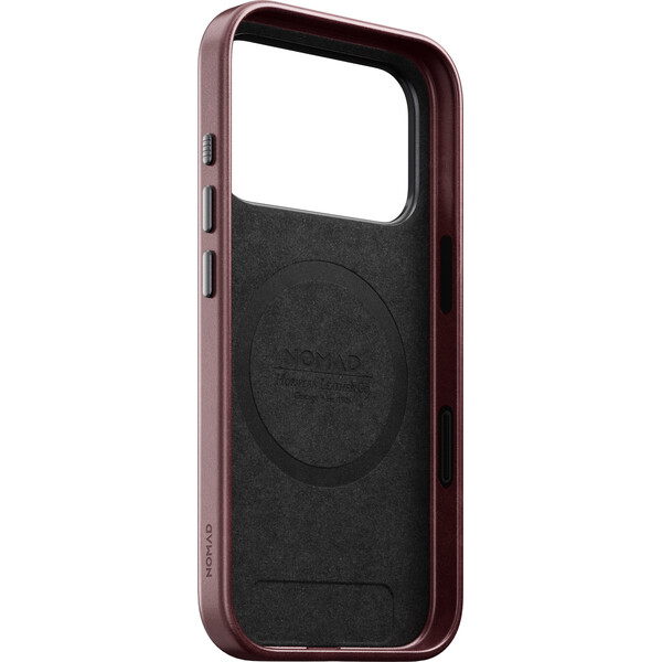 Nomad Traditional Leather (Horween) MagSafe kožený kryt iPhone 17 Pro/18 Pro Burgundy - Puzdra - Obrázok 51c9ed2da81c4e9bac3fe573781ae277