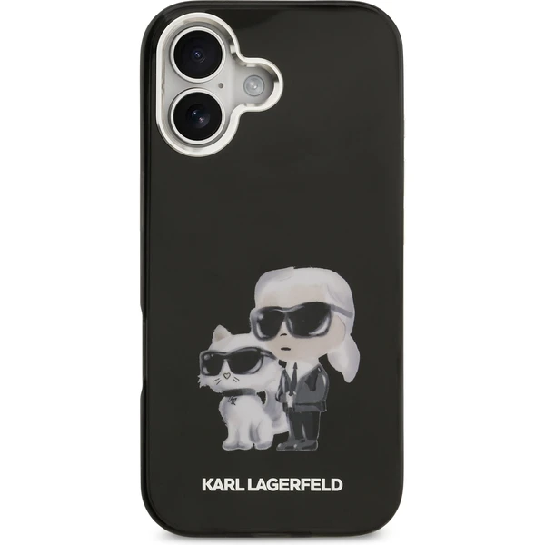 Karl Lagerfeld IML Aquarelle Karl and Choupette kryt iPhone 17 čierny - Puzdra - Obrázok 51cf23744cc2499795bfbf99ef801f94