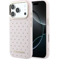 Karl Lagerfeld PU Perforated Gold Dots MagSafe kryt iPhone 17 Pro ružový - Puzdra