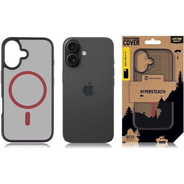 Tactical MagForce Hyperstealth 2.0 Kryt pre iPhone 16 Black/Red - Puzdra - Obrázok 5220a0840d7c4296baf212369431fb84