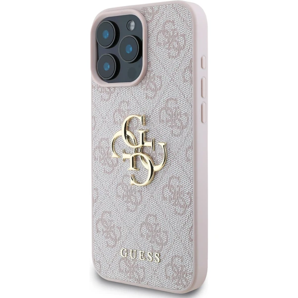 Guess PU 4G Metal Logo kryt pre iPhone 16 Pro ružový - Puzdra - Obrázok 523ac30e4dbe457a95de048086008fc7
