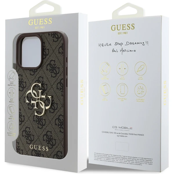 Guess PU 4G Metal Logo kryt pre iPhone 16 Pro hnedý - Puzdra - Obrázok 524970d1616b47d78d7a4242b9daaed8