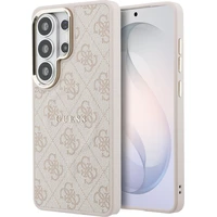 Guess PU Leather 4G Gold Frame Magnetický kryt Samsung Galaxy S26 Ultra ružový - Puzdra