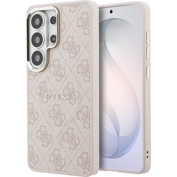 E-shop Guess PU Leather 4G Gold Frame Magnetický kryt Samsung Galaxy S26 Ultra ružový