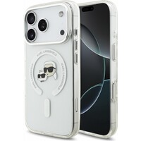 Karl Lagerfeld IML K&CH Heads Metal Frame MagSafe kryt iPhone 18 Pro biely - Puzdra