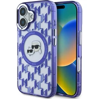 Karl Lagerfeld IML Monogram K&CH Heads MagSafe kryt pre iPhone 16 fialový - Puzdra