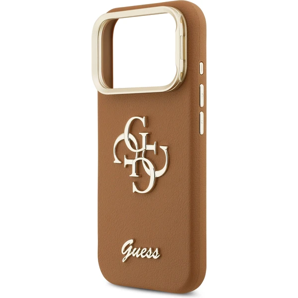 Guess PU Grained 4G Logo Stand Camera Frame kryt iPhone 17 Pro hnedý - Puzdra - Obrázok 52757d3f169745269c339aa843cb77b6
