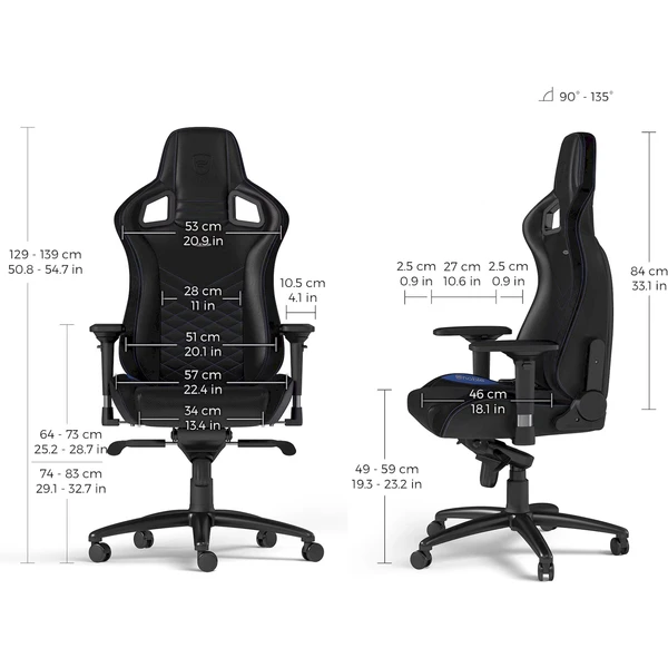 noblechairs EPIC herné stoličky čiernomodré - Stoličky - Obrázok 528A000P01