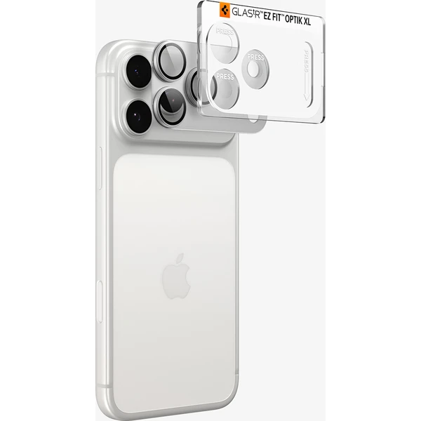 Spigen Glass tR EZ Fit Optik Pro XL 1 Pack sklo na fotoaparát iPhone 18 Pro strieborné - Ochranné fólie a sklo - Obrázok 529bbaefc25b414daea5dffec73f7576