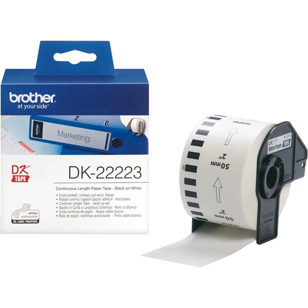 E-shop Brother DK-22223 papierová páska čierna na bielej šírka 50 mm