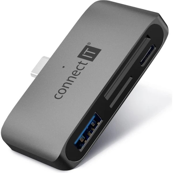 CONNECT IT CompactPRO externý USB-C húb s čítačkou kariet - USB huby - Hlavný obrázok