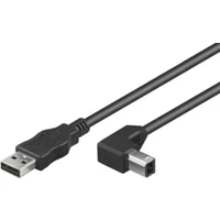 PremiumCord USB-A/USB-B kábel so zahnutým konektorom 3m čierny - Káble a redukcie
