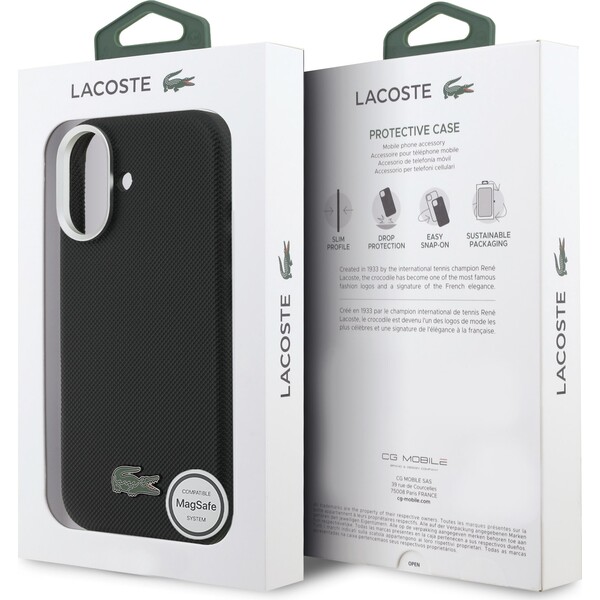 Lacoste PVC Iconic Petit Pique Metal Logo MagSafe kryt iPhone 17 čierny - Puzdra - Obrázok 52a2d26bc62344c98b6290d2ae3fd603