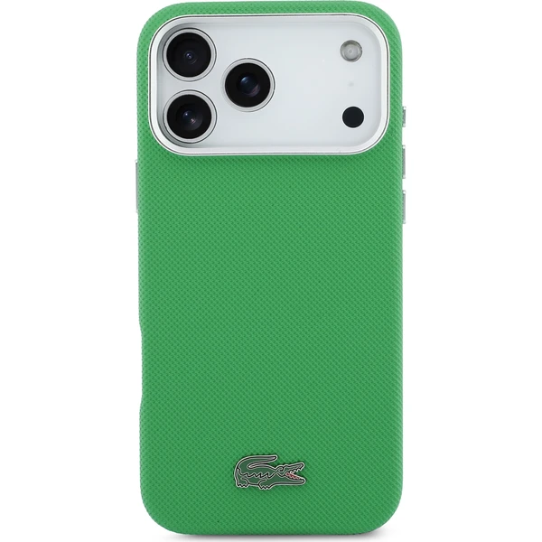 Lacoste PVC ikonický malý piké kovové logo MagSafe kryt iPhone 17 Pro Max zelený - Puzdra - Obrázok 52ee62418fec49ba993ad5a257849949
