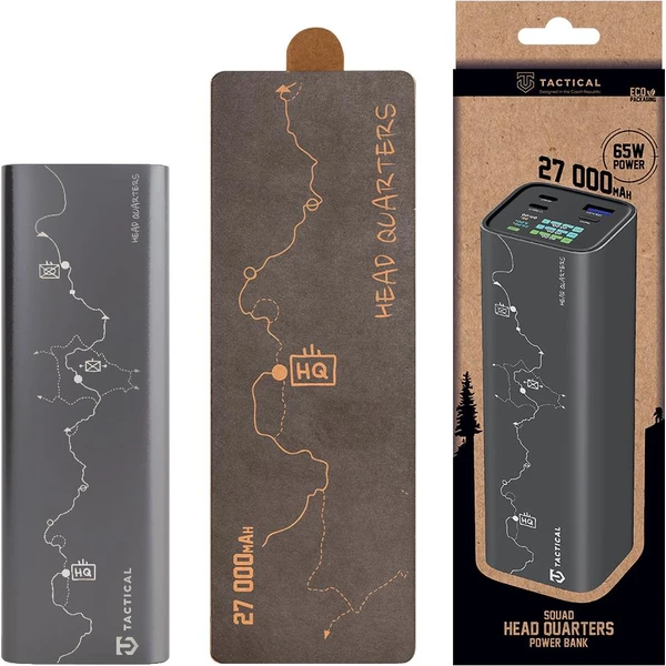 Tactical Squad Head Quarters powerbanka (1xUSB-A, 2xUSB-C) 65W 27000mAh šedá - Powerbanky - Obrázok 52f2a2e318384ec9924e43f6f102ff21
