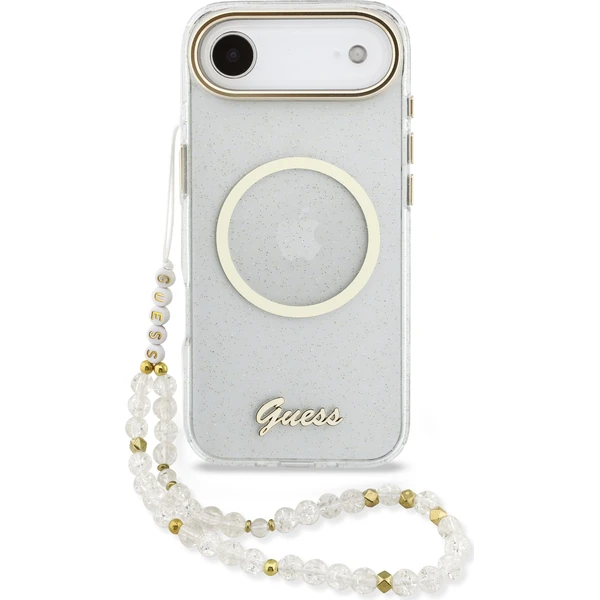 E-shop Guess IML Glitter Script Strap MagSafe kryt iPhone Air priehľadný