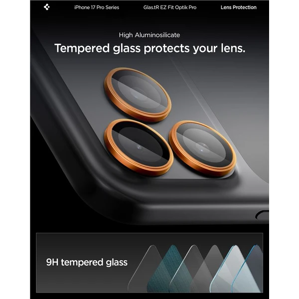 Spigen Glass TR EZ Fit Optik Pro skla iPhone 17-14 Pro/17-14 Pro Max orange (2 ks) - Ochranné fólie a sklo - Obrázok 5320ec71797446e5ba65761c16e8be59