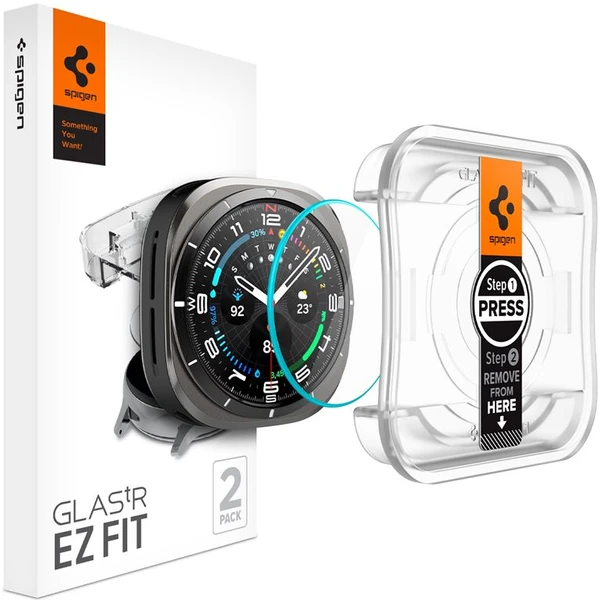 Spigen Glass TR EZ Fit sklo Samsung Galaxy Watch Ultra číre (2 ks) - Ochranné fólie a sklo - Hlavný obrázok