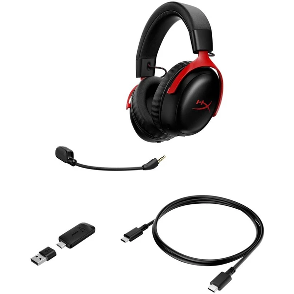 HyperX Cloud III S bezdrôtové herné slúchadlá čiernočervená - Slúchadlá - Obrázok 532K000K01