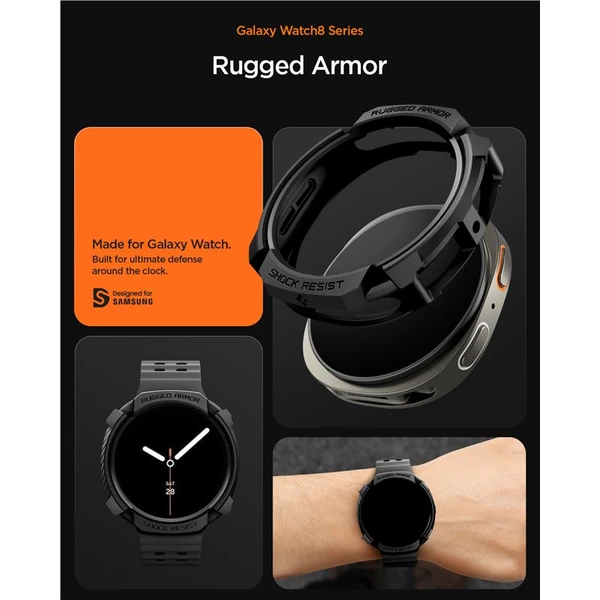 Spigen Rugged Armor kryt Galaxy Watch8 (44mm) matne čierny - Puzdra - Obrázok 53482001ac7545b384eeea99ff0c8973