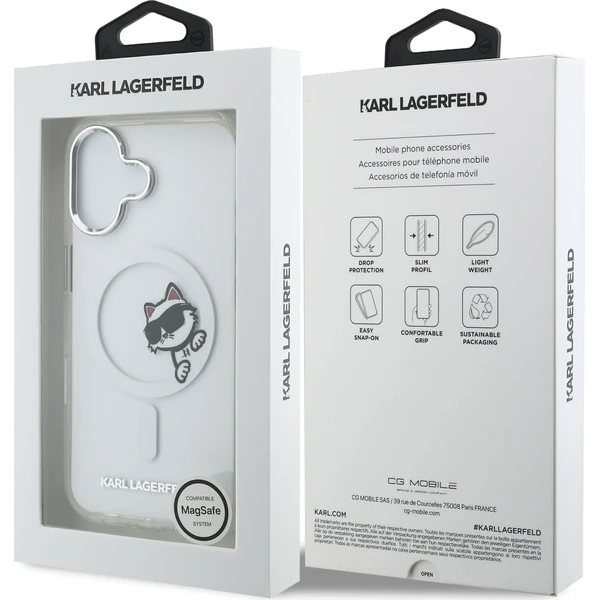 Karl Lagerfeld IML Choupette Peekaboo MagSafe kryt iPhone 17 priehľadný - Puzdra - Obrázok 5358e34788b84927a36b6082a3454553