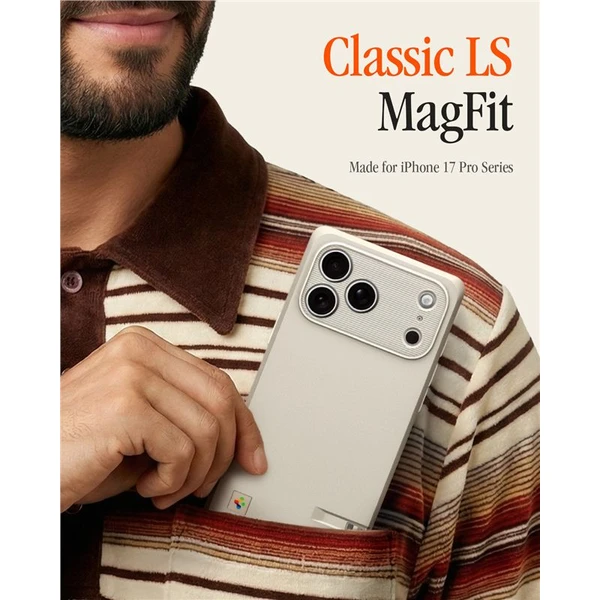 Spigen Classic LS MagSafe kryt iPhone 17 Pro Max (Macintosh 128K) stone - Puzdra - Obrázok 5367092484a44c96843a37797dc6fbb5