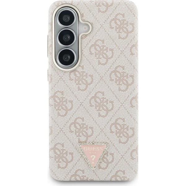 Guess PU Leather 4G Strass Trojuholníkové Logo Zlatý Rám Magnetický kryt Samsung Galaxy S26 ružový - Puzdra - Obrázok 5369741fe22c4c2bad9fb8d74e8b324a
