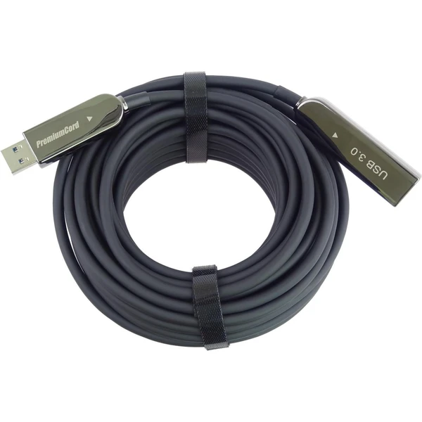 PremiumCord USB-A/USB-A predlžovací optický kábel 7m čierny - Káble a redukcie - Hlavný obrázok